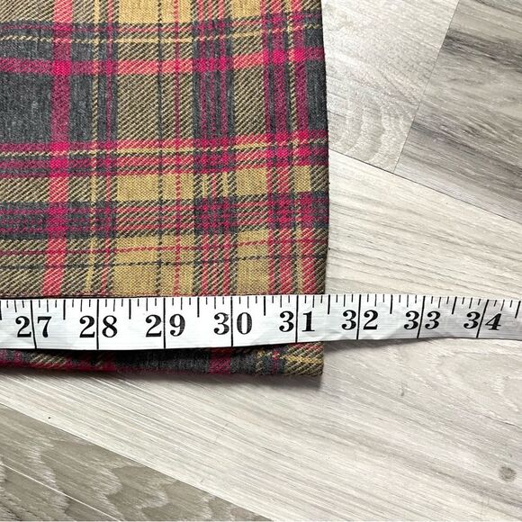 Anthropologie Pants Women’s 0 The Essential Trouser Tan Brown, Pink & Gray Plaid - Picture 8 of 8